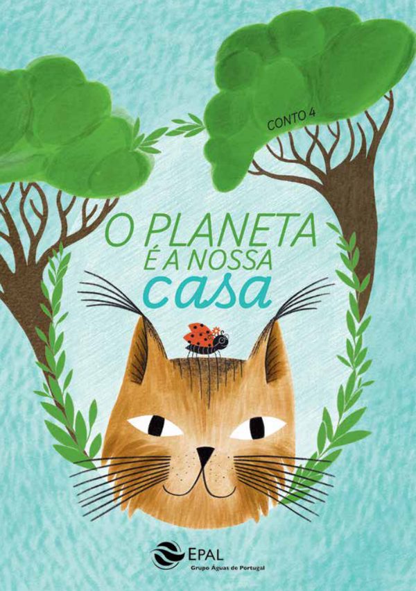 Capa do livro O Planeta é a nossa Casa, com um lince ilustrado